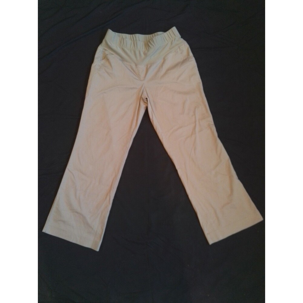 Duo Maternity Womens Wide Leg Khaki Pants Size Medium